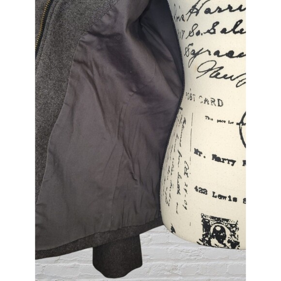 J Crew Jacket Womens LG Brown Wool Blend Bomber Zip Up Lined Coat Warm Classic - Picture 5 of 9